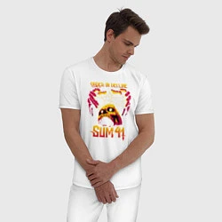 Пижама хлопковая мужская Sum 41 Order In Decline, цвет: белый — фото 2