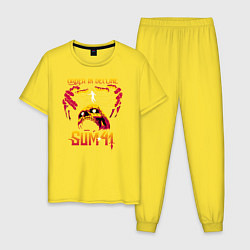 Пижама хлопковая мужская Sum 41 Order In Decline, цвет: желтый