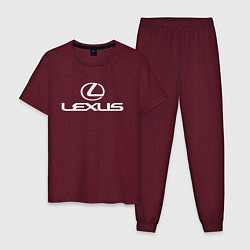 Пижама хлопковая мужская LEXUS, цвет: меланж-бордовый