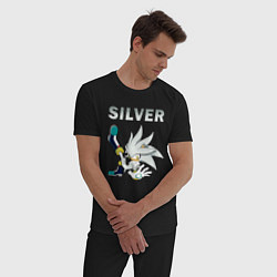 Пижама хлопковая мужская SONIC Silver, цвет: черный — фото 2