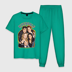 Пижама хлопковая мужская Riverdale heroes, цвет: зеленый
