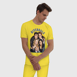 Пижама хлопковая мужская Riverdale heroes, цвет: желтый — фото 2