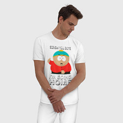 Пижама хлопковая мужская Cartman - Screw You Guys, цвет: белый — фото 2