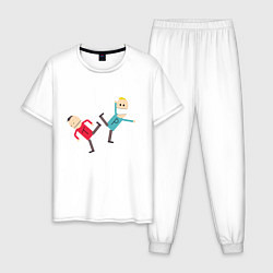 Пижама хлопковая мужская South Park Терренс и Филлип, цвет: белый