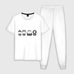 Пижама хлопковая мужская South Park, цвет: белый