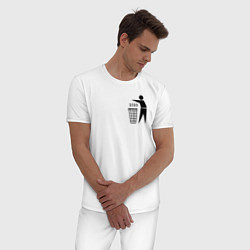 Пижама хлопковая мужская Trash 2020, цвет: белый — фото 2