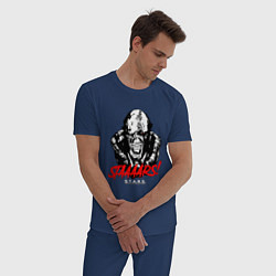 Пижама хлопковая мужская STAAAAARS!, цвет: тёмно-синий — фото 2
