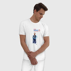 Пижама хлопковая мужская Мбаппе, цвет: белый — фото 2