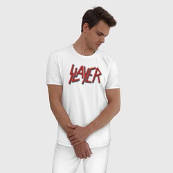 Пижама хлопковая мужская Slayer 27, цвет: белый — фото 2