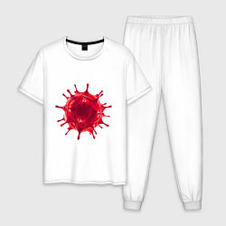 Мужская пижама Red Covid-19 bacteria