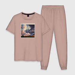 Пижама хлопковая мужская The Killers, цвет: пыльно-розовый