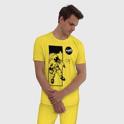 Пижама хлопковая мужская NASA, цвет: желтый — фото 2