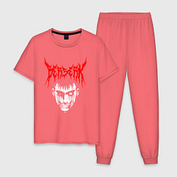 Пижама хлопковая мужская BERSERK, цвет: коралловый