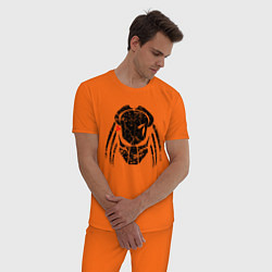 Пижама хлопковая мужская PREDATOR, цвет: оранжевый — фото 2