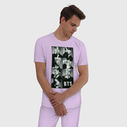Пижама хлопковая мужская BTS, цвет: лаванда — фото 2