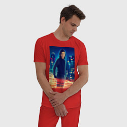 Пижама хлопковая мужская Cisco Ramon, цвет: красный — фото 2