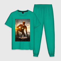 Пижама хлопковая мужская The Flash, цвет: зеленый