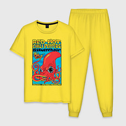 Пижама хлопковая мужская Red Hot Chili Peppers, цвет: желтый