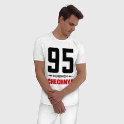 Пижама хлопковая мужская 95 Chechnya, цвет: белый — фото 2