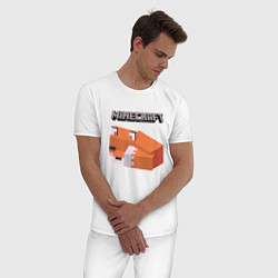 Пижама хлопковая мужская MINERCRAFT, цвет: белый — фото 2