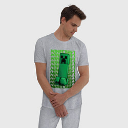 Пижама хлопковая мужская MINERCRAFT CREEPER, цвет: меланж — фото 2