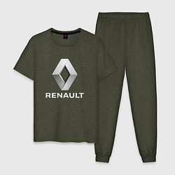 Пижама хлопковая мужская RENAULT, цвет: меланж-хаки