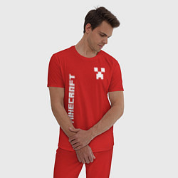 Пижама хлопковая мужская MINECRAFT CREEPER, цвет: красный — фото 2