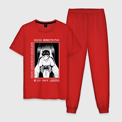 Пижама хлопковая мужская Синдзи Икари, Евангелион, цвет: красный