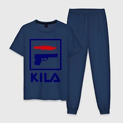 Пижама хлопковая мужская Kila Fila, цвет: тёмно-синий