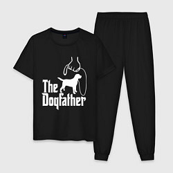 Пижама хлопковая мужская The Dogfather - пародия, цвет: черный