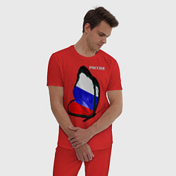Пижама хлопковая мужская Россия, цвет: красный — фото 2