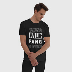Пижама хлопковая мужская Wild Fang, цвет: черный — фото 2