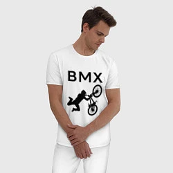 Пижама хлопковая мужская Велоспорт BMX Z, цвет: белый — фото 2
