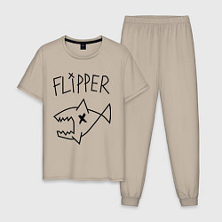 Пижама хлопковая мужская Nirvana Flipper, цвет: миндальный