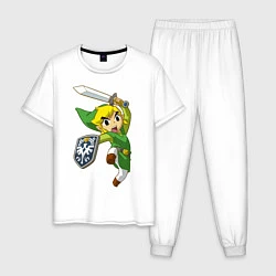 Пижама хлопковая мужская The Legend of Zelda, цвет: белый