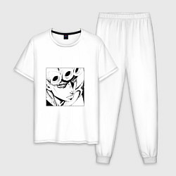 Пижама хлопковая мужская JoJo’s Bizarre Adventure, цвет: белый