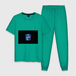 Пижама хлопковая мужская OCEAN MASTER, цвет: зеленый