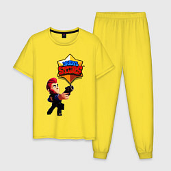 Пижама хлопковая мужская BRAWL STARS Кольт Colt, цвет: желтый