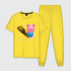 Пижама хлопковая мужская Roblox Piggy, цвет: желтый