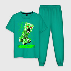 Пижама хлопковая мужская MINECRAFT CREEPER, цвет: зеленый