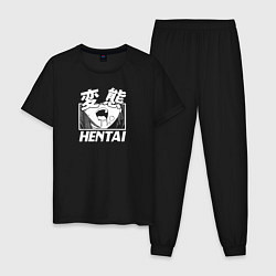 Пижама хлопковая мужская Hentai, цвет: черный