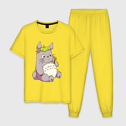 Пижама хлопковая мужская Little Totoro, цвет: желтый