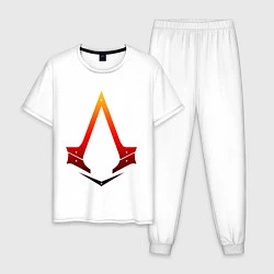 Пижама хлопковая мужская Assassins Creed, цвет: белый