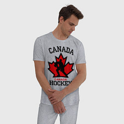 Пижама хлопковая мужская Canada Hockey, цвет: меланж — фото 2