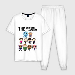 Пижама хлопковая мужская The umbrella academy Z, цвет: белый