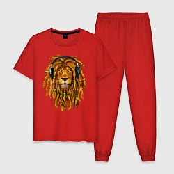 Пижама хлопковая мужская RastaLion, цвет: красный