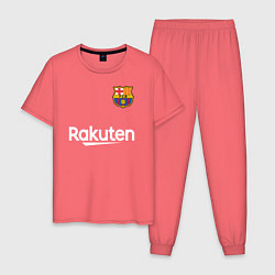 Пижама хлопковая мужская BARCELONA, цвет: коралловый
