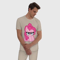 Пижама хлопковая мужская Pinky Pie hipster, цвет: миндальный — фото 2
