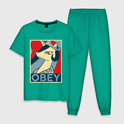 Пижама хлопковая мужская Trixie OBEY, цвет: зеленый