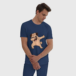 Пижама хлопковая мужская Мопс ДАБ, цвет: тёмно-синий — фото 2
